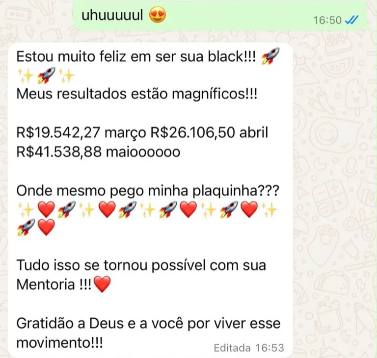 Depoimento de uma Magnífica no WhatsApp